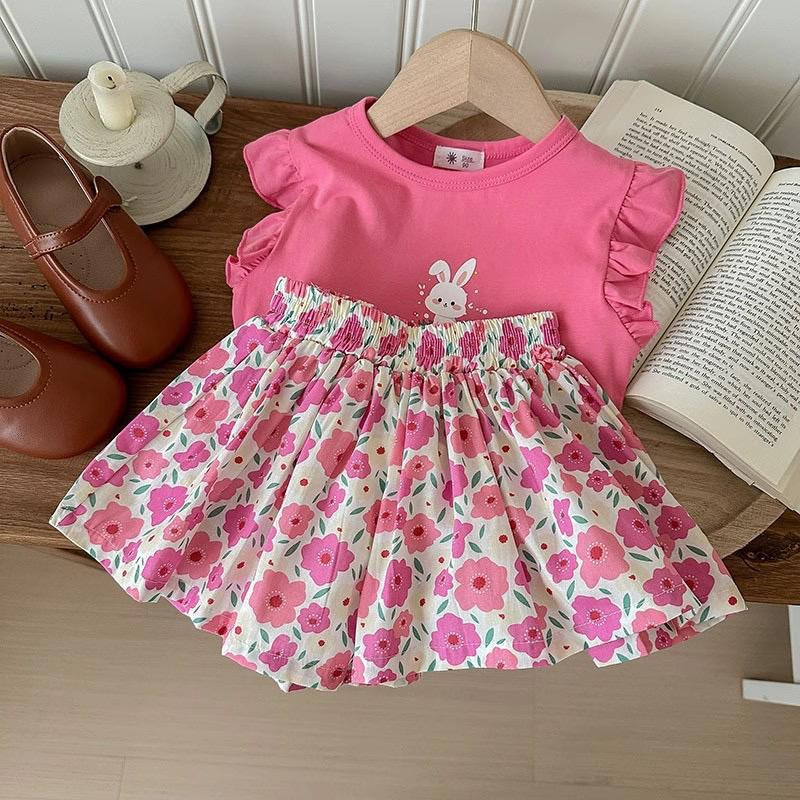 Nouvel ensemble complet t-shirt et short en pour tout petites filles – Style enfant tendance et décontracté