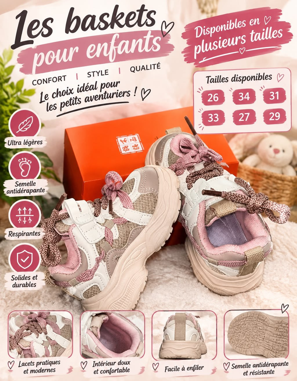 ST03 | Baskets Enfants de qualité – Confort & Style au quotidien