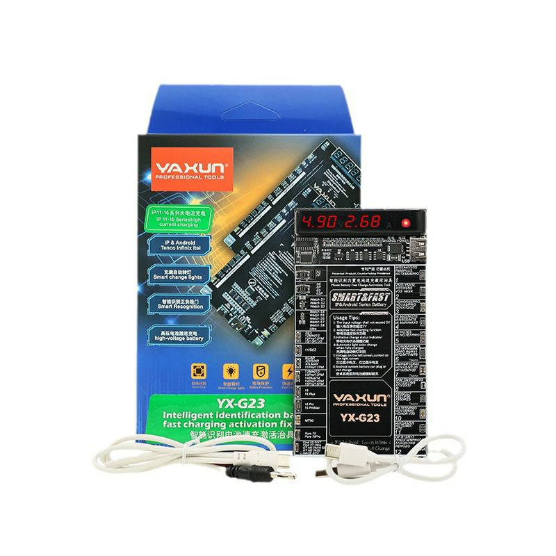 Yaxun YX-G23, une plaque d'activation et de charge rapide (https://www.yaxuntools.com/product/yx-g23.html) intelligente conçue pour réparer et raviver les batteries de smartphones.