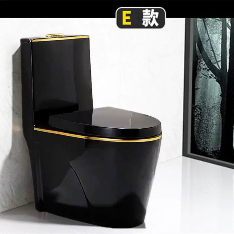 ComOne: Toilettes de couleur noire, domestiques siphoniques anti-odeurs en céramique à économie d'eau de grand diamètre, toilettes de luxe haut de gamme