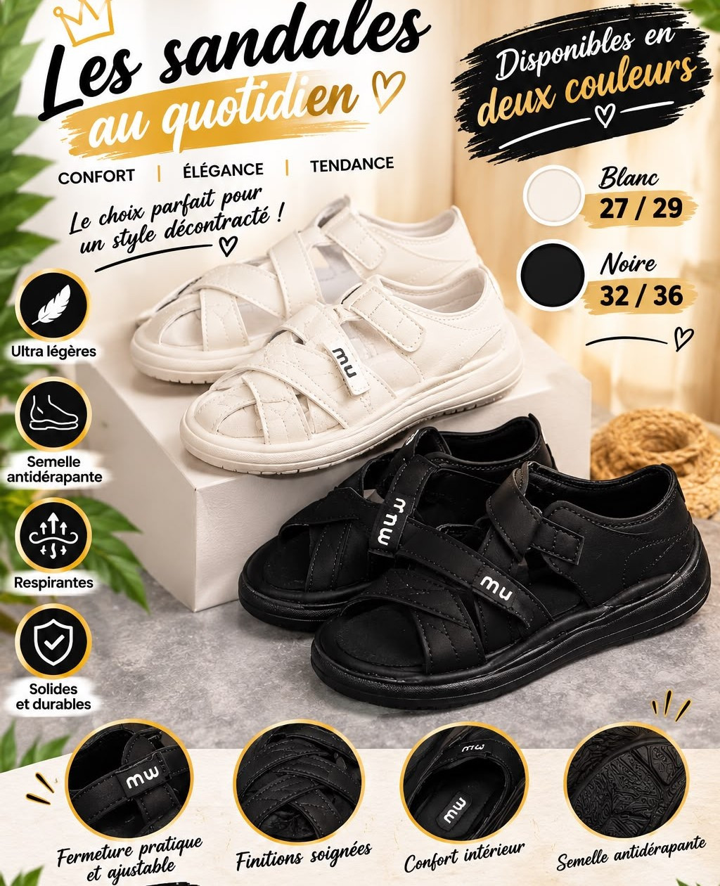 ST12 | Sandales solides de qualité pour Enfants  – Confort & Style au quotidien