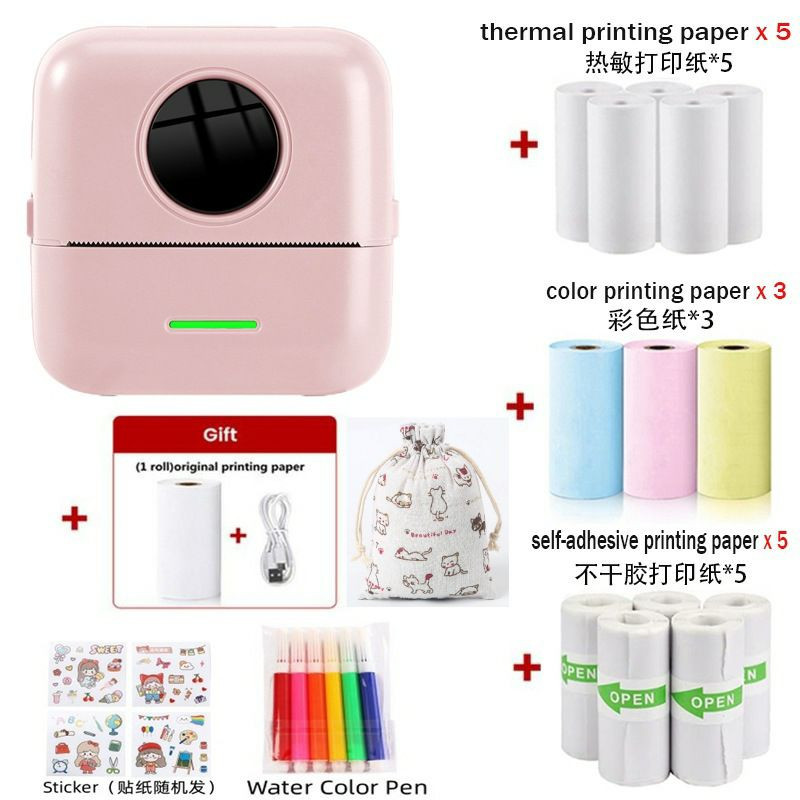 La mini-imprimante thermique de poche. se connecte sans fil au téléphone portable Bluetooth, une petite imprimante photo intelligente sans encre pour la maison