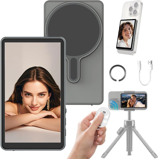 Moniteur de selfie, Projecteur d'écran sans fil pour selfie de téléphone portable - projection d'écran magnétique pour selfie arrière