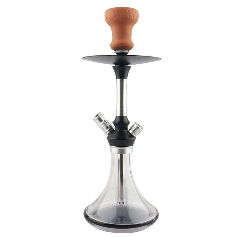 Narguilé (chichas) portables de voyage avec des vases en verre transparent, des colonnes en aluminium , des foyers en terre cuite et un sac de transport isotherme