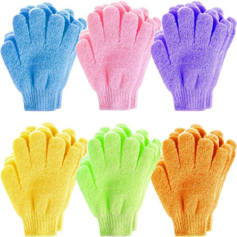 Gants de bain à cinq doigts, serviette de bain moussante et décontaminante puissante, gants de bain double face sans boue pour adultes, taille unique