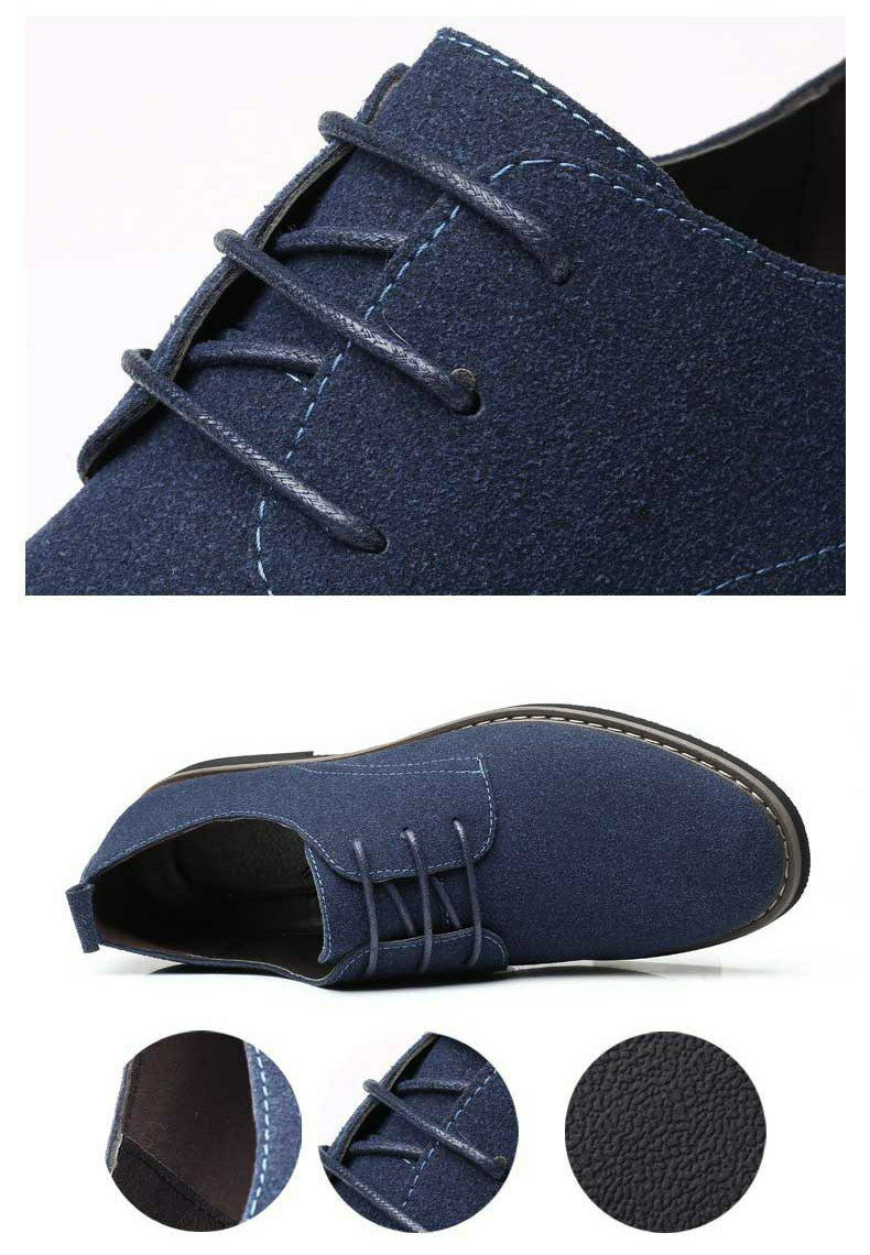 Nouvelles chaussures décontractées givrées de grande taille pour hommes, chaussures en cuir à lacets britanniques à la mode, chaussures de style Oxford pour hommes sont conçues en faux daim avec une f