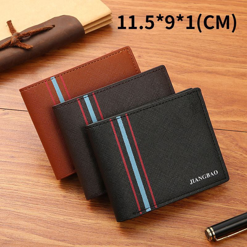 Nouveau portefeuille pour hommes court élégant portefeuille mince fente multicartes à motif croisé prêt à l'emploi portefeuille souple d'affaires horizontal