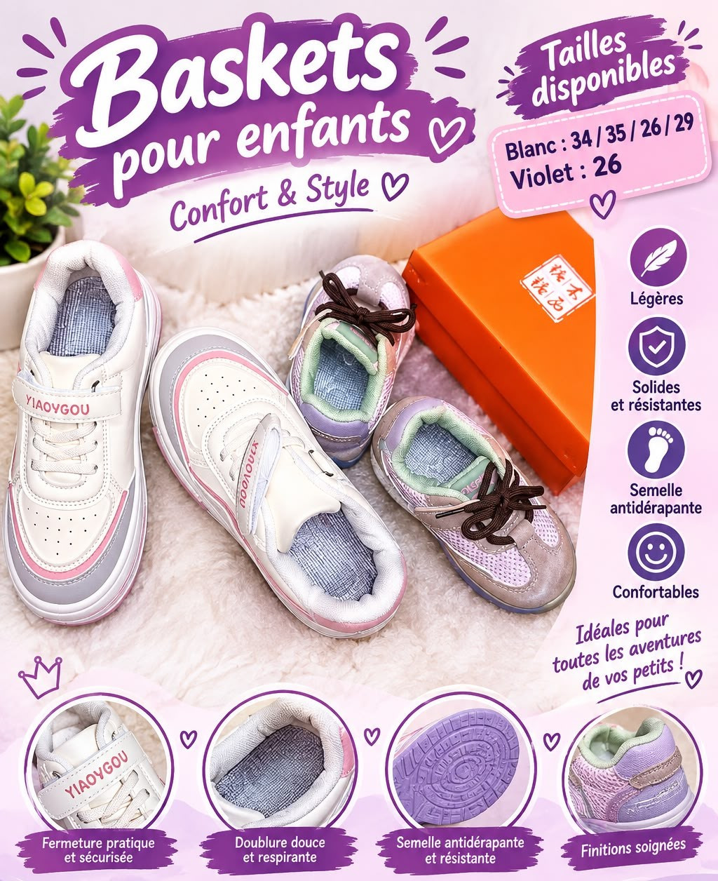 ST01 | Baskets Enfants de qualité – Confort & Style au quotidien