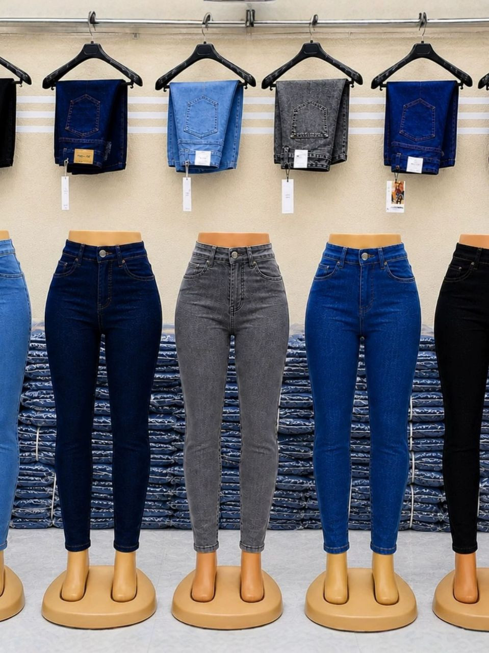Jean skinny pour femme, pantalon en jean long et moulant à jambes étroites.