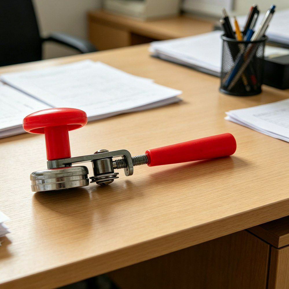 Scelleuse manuelle pour canettes, un outil mécanique portable conçu pour sertir et fermer hermétiquement des couvercles de boîtes ou de bocaux.