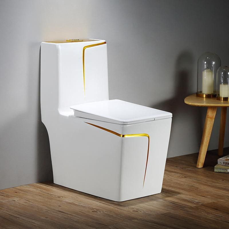 ComOne: Gongcai couleur toilette ménage créatif en céramique siphon super tourbillon étanche à l'eau et aux odeurs silencieux monobloc grand tuyau toilette