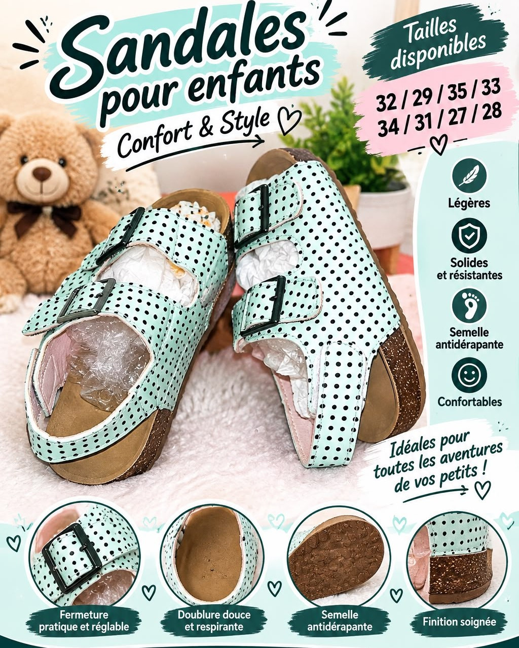 ST14 | Sandales solides de qualité pour Enfants  – Confort & Style au quotidien