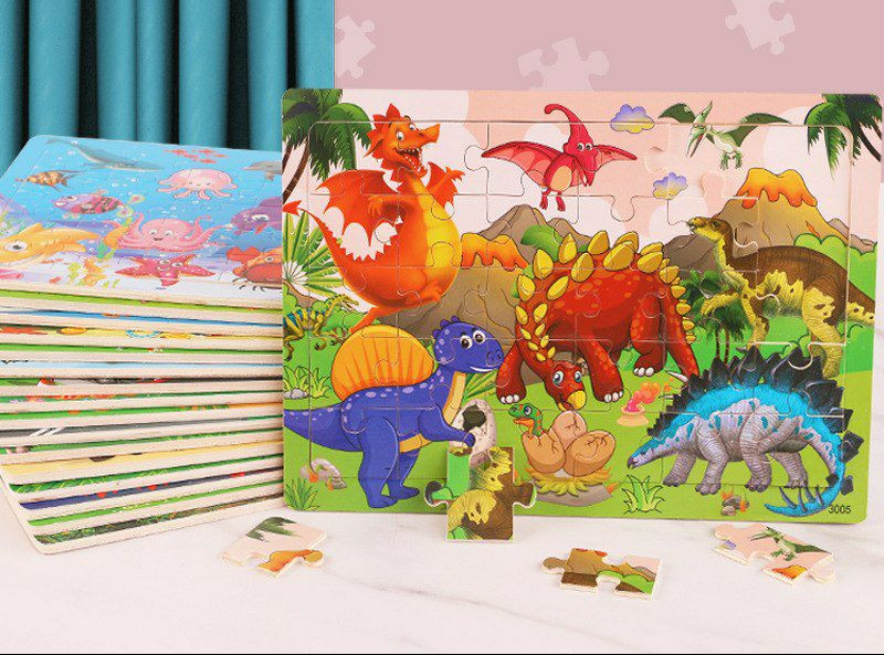 Puzzles en bois génériques de 30 pièces, conçus pour les enfants de 3 à 5 ans. L