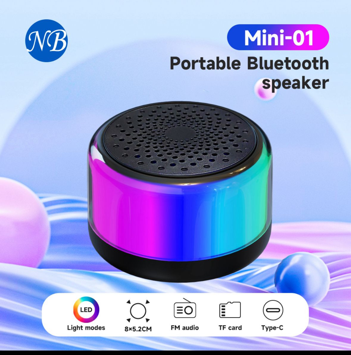 Mini oufeur bluetooth sans fil NB mini-01 - Petits baffles puissant avec un design moderne